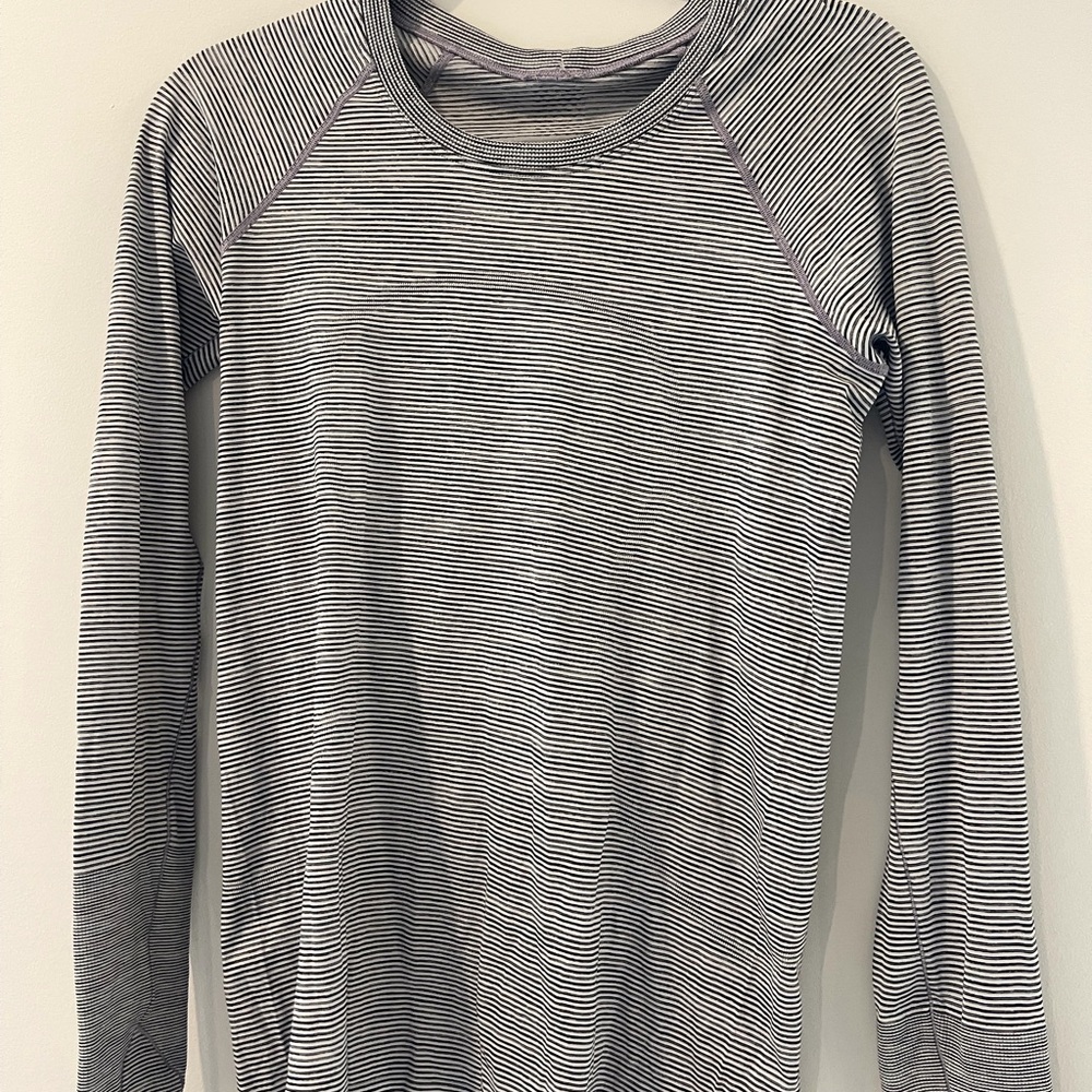 Lululemon Swiftly Tech Striped Long Sleeve Shirt